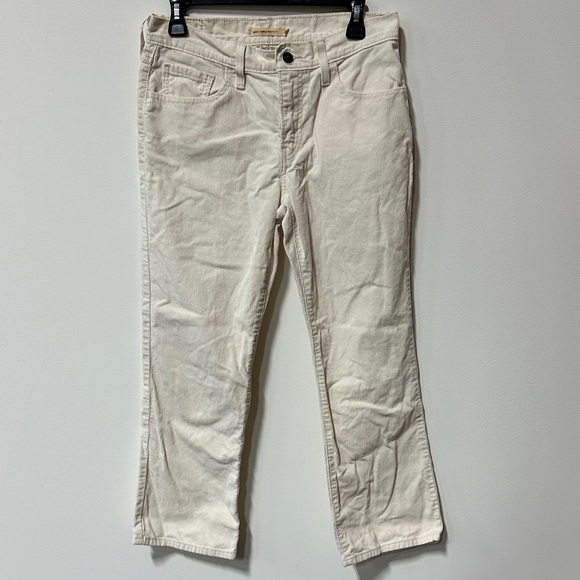 Levi’s Middy Ankle Bootcut Ivory Corduroy Jeans 28x27 - Picture 1 of 5